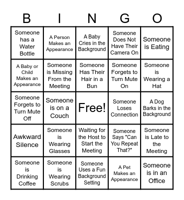 Nurse Council Virtual Bingo Card