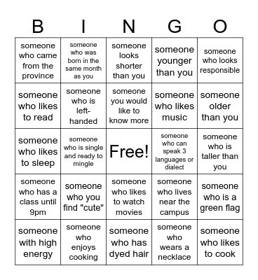 GET TO KNOW YOU! (MA edition) Bingo Card