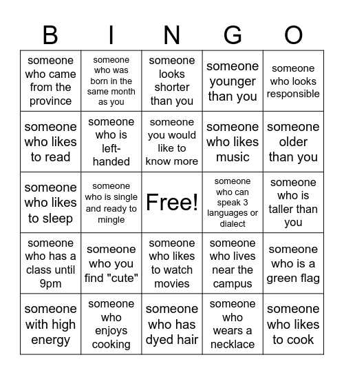 GET TO KNOW YOU! (MA edition) Bingo Card