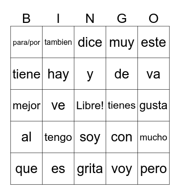 La Loteria - Espanol 1    Profe Pari Bingo Card