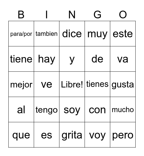 La Loteria - Espanol 1    Profe Pari Bingo Card