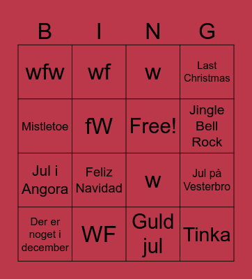 jul Bingo Card