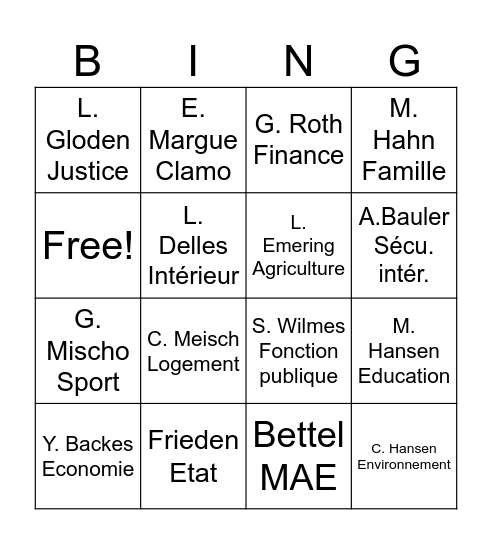 JC Bingo Card