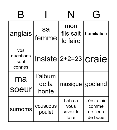kossinus Bingo Card