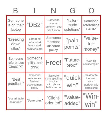 Buzzword Bingo Card