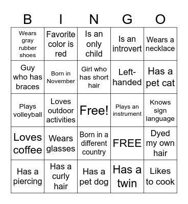 DIVERSITY BINGO Card