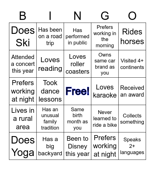 QAG PARTY Bingo Card