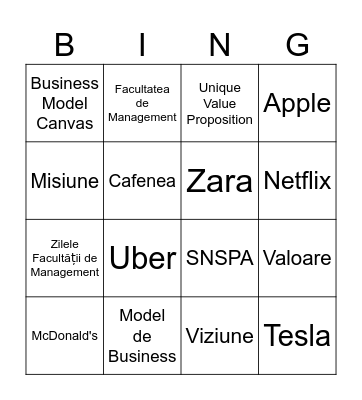 Zilele Facultății - Management Strategic Bingo Card