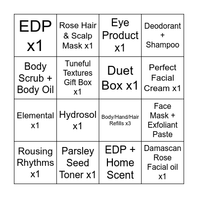 Aesop Canary Wharf Bingo Card