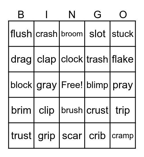 Adding Initial Phonemes Bingo Card