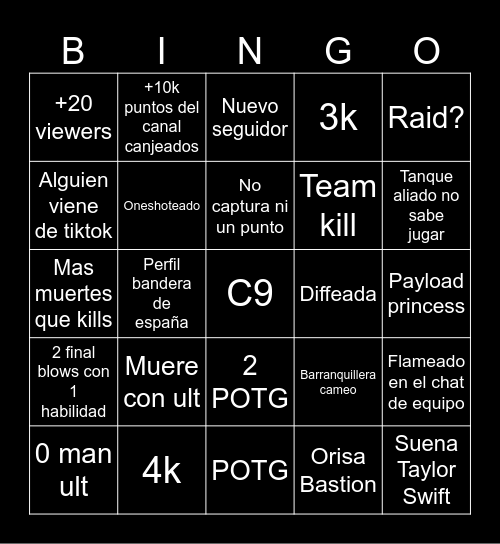 Bingo de Juuly II Bingo Card