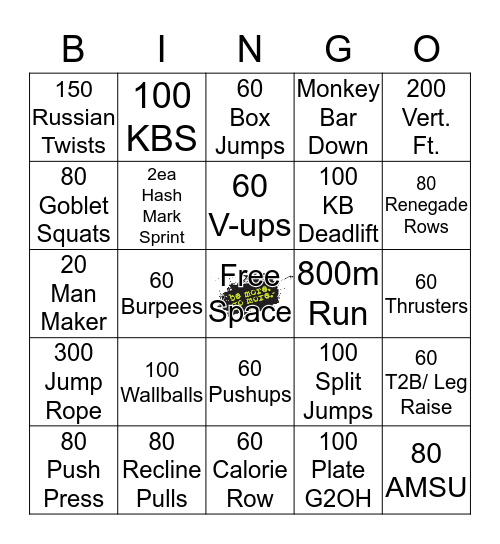 Gym Wide Workout! Bingo Card