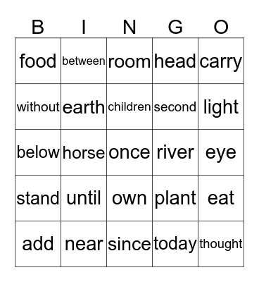 1st Grade 4th Quarter Sight Words (Part 1) Bingo Card
