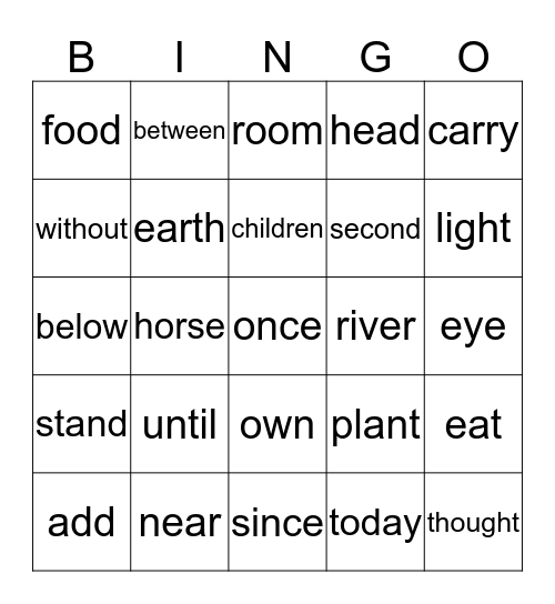 1st Grade 4th Quarter Sight Words (Part 1) Bingo Card