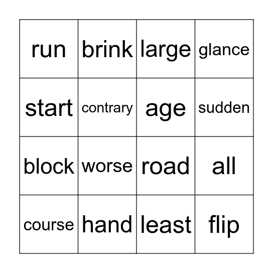 Fixed Expression Bingo! Bingo Card