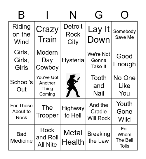 Bang Your Head 2 Bingo Card