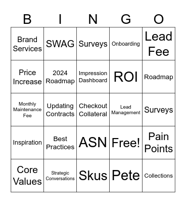 Brand Services BINGO Card