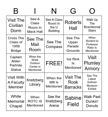 NU BINGO Card