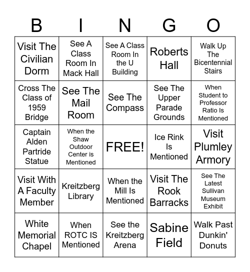 NU BINGO Card