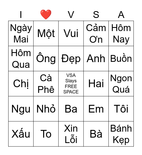 PHỞ BY NIGHT BINGO Card