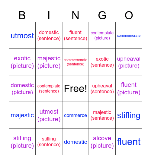 6th Grade (Unit 2) Bingo Card