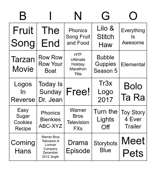 2009-2025 Bingo Card