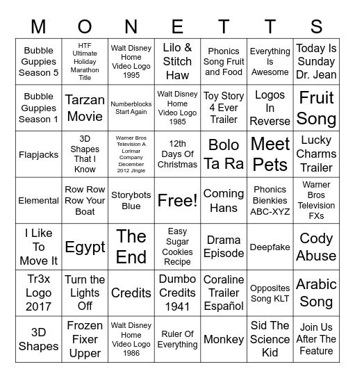 10000 BC-2025 Bingo Card