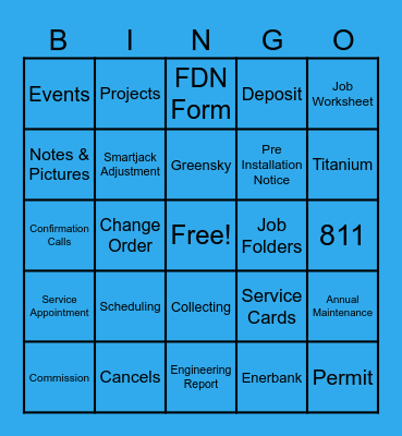 Logistics Bingo Card