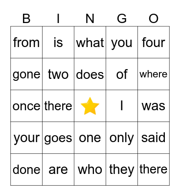 November Heart Words 2nd Grade Bingo Card