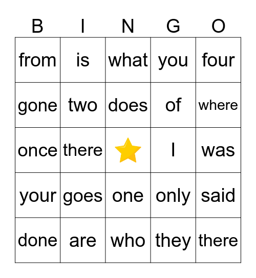 November Heart Words 2nd Grade Bingo Card