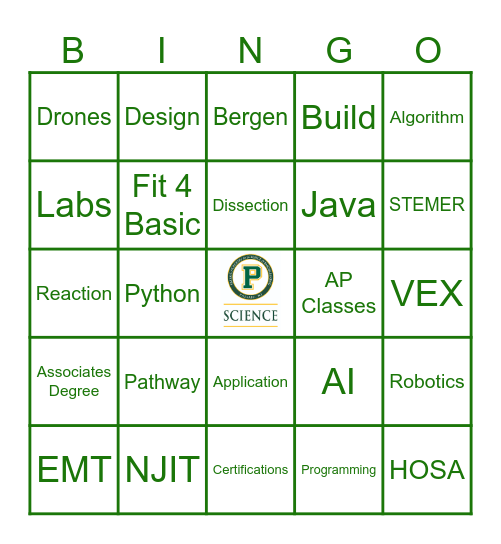 PASE E.X.C.I.T.E.S. Bingo Card