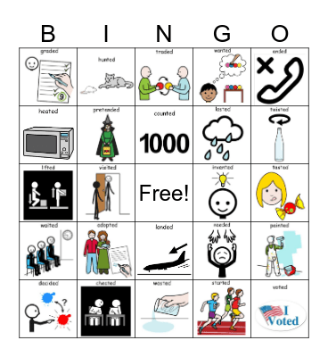 Past Tense Verbs Bingo Card