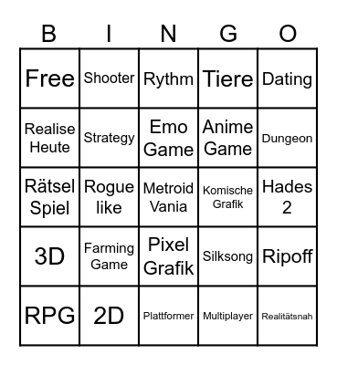 Indie Direct Bingo Card