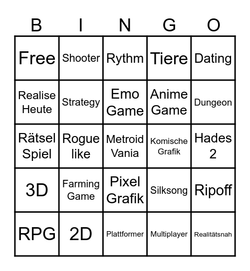 Indie Direct Bingo Card