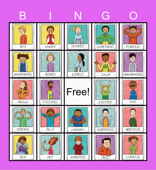 Feelings Bingo Card