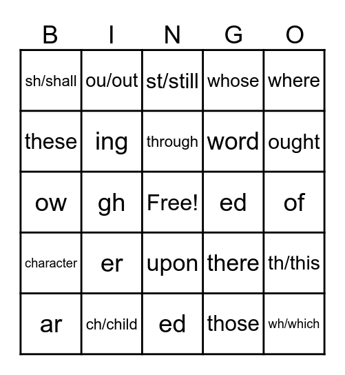 dot 5, dot 45 & strong word brialle Bingo Card
