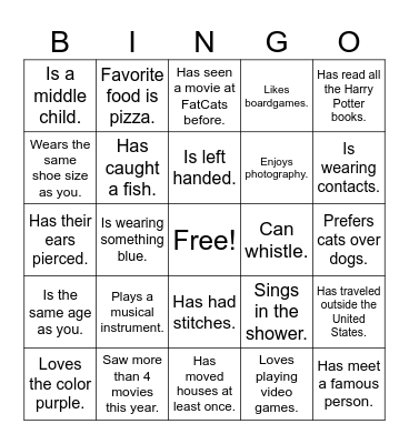 Find someone who... Bingo Card