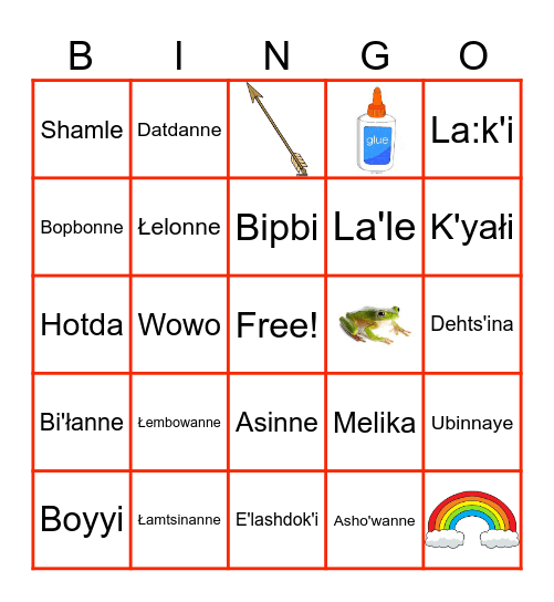 Shiwi'ma Bena: Bingo Card