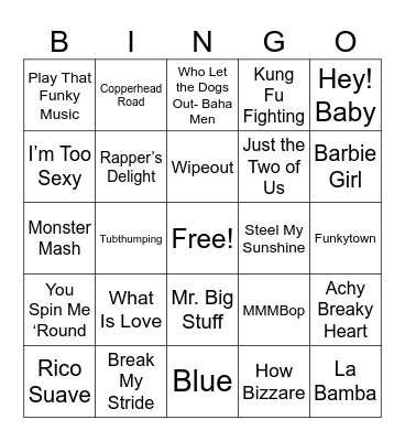 Turkey Fry Bingo Card