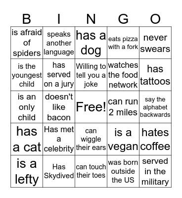 Jack Thistledown Racino  Bingo Card