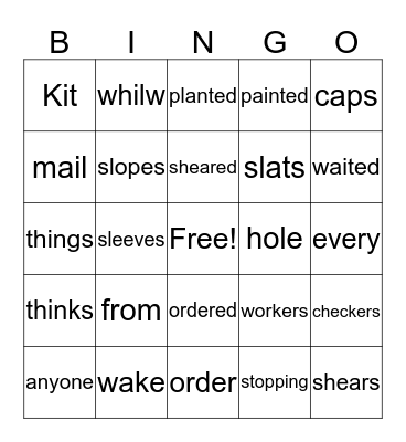 Bingo Card
