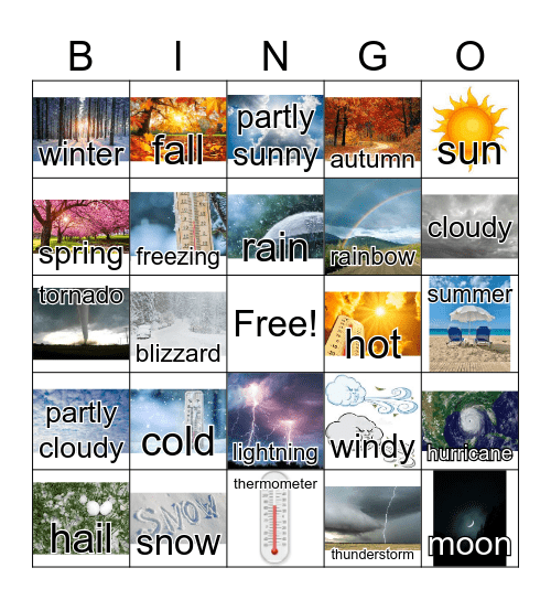 F9 Weather Bingo Card