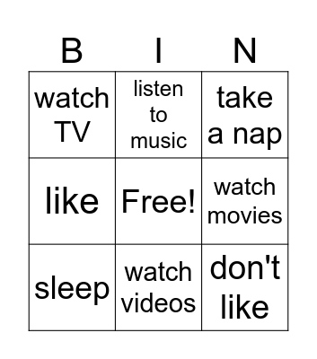 Unité 1 Vocab 1 Bingo Card