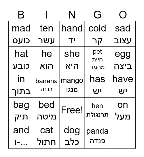 Review 1,2,3 Bingo Card