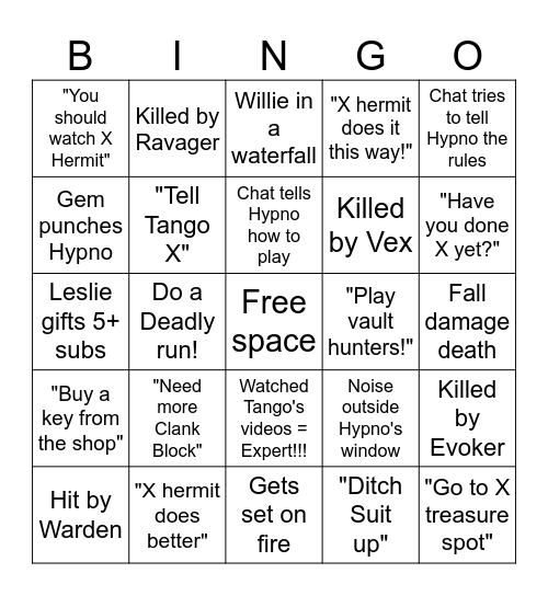 Decked Out Bingo Card