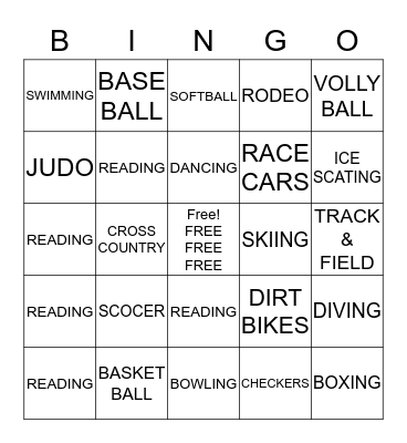 SPORTS BINGO Card
