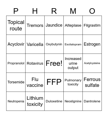 NUR 213_Spring 2024 Bingo Card