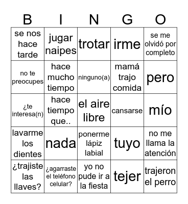 SP2CHAP5 Bingo Card