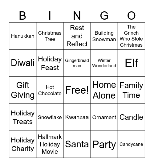 CCSO Winter Party Bingo Card