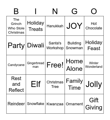 CCSO Winter Party Bingo Card